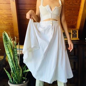 Unique Long White Vintage Skirt